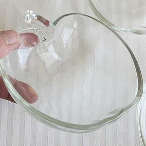 ADorable APPLE Shaped Clear Glass Dishes~Serving 3 Pieces